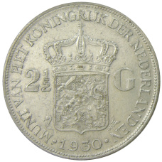 Монета 2 1/2  гульдена 1930 года Нидерланды (аверс)