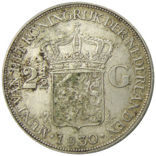 Монета 2 1/2  гульдена 1930 года Нидерланды (аверс)