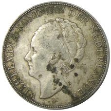 Монета 2 1/2  гульдена 1931 года Нидерланды (реверс)