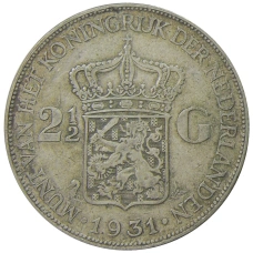 Монета 2 1/2  гульдена 1931 года Нидерланды (аверс)