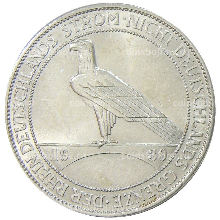 Монета 5 рейхсмарок 1930 года A Германия «Освобождение Рейнланда»