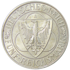 Монета 5 рейхсмарок 1930 года A Германия «Освобождение Рейнланда» (реверс)