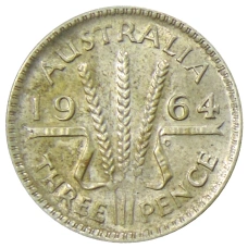 Монета 3 пенса 1964 года Австралия (аверс)