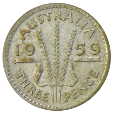 Монета 3 пенса 1959 года Австралия (аверс)