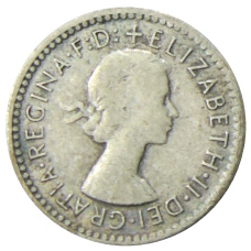 Монета 3 пенса 1957 года Австралия (реверс)