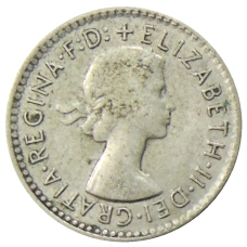 Монета 3 пенса 1955 года Австралия (реверс)