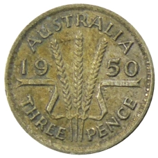 Монета 3 пенса 1950 года Австралия (аверс)