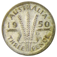 Монета 3 пенса 1950 года Австралия (аверс)