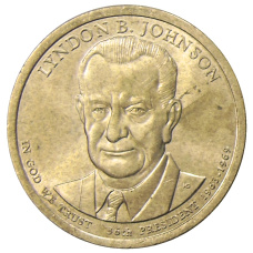 Монета 1 доллар 2015 года P Линдон Джонсон 36-й президент США (аверс)