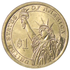 Монета 1 доллар 2015 года P Линдон Джонсон 36-й президент США (реверс)