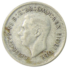 Монета 6 пенсов 1951 года Австралия (реверс)