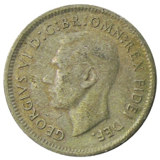 Монета 6 пенсов 1951 года Австралия (реверс)