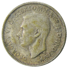 Монета 6 пенсов 1948 года Австралия (реверс)