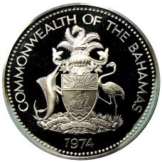 Монета 1 доллар 1974 года Багамские Острова (реверс)