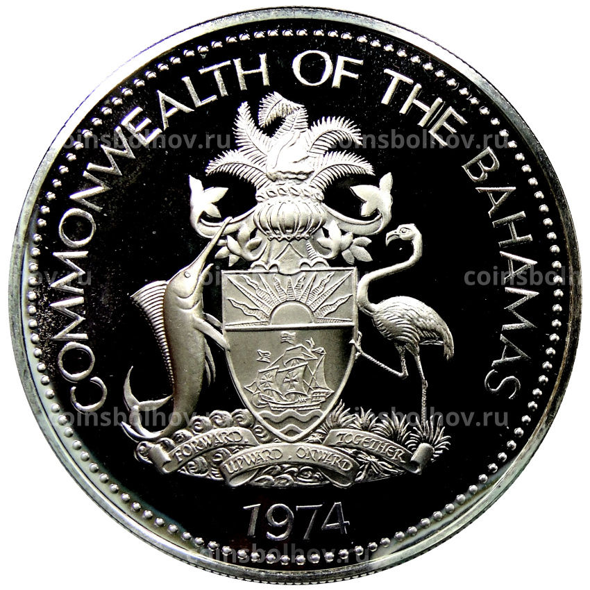 Монета 5 долларов 1974 года Багамские Острова (вид 2)