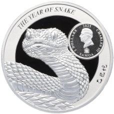 Монета 2 доллара 2025 года Самоа «Китайский гороскоп — Год змеи (Кшитигарбха)» (аверс)