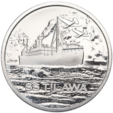 Монета 1 унция серебра 2024 года Бомбей «Лайнер SS Tilawa» (аверс)