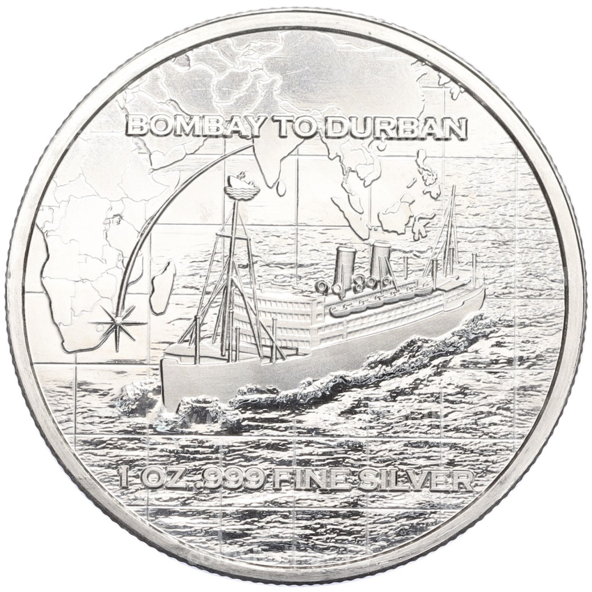 Монета 1 унция серебра 2024 года Бомбей «Лайнер SS Tilawa» (вид 2)