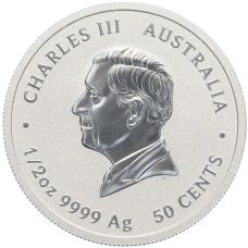 Монета 50 центов 2025 года Австралия «Китайский гороскоп — Год Змеи» (реверс)