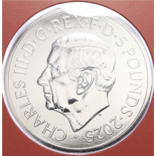 Монета 5 фунтов 2025 года Великобритания «Год Змеи» (в блистере) (реверс)