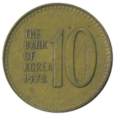 Монета 10 вон 1972 года Южная Корея (аверс)