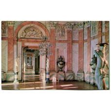 Открытка Кусково. Дворец.Вестибюль и анфилада залов.1769-1775 год.Архитектор К.Бланк