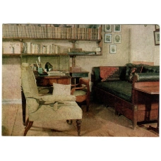 Открытка Музей-усадьба Ясная Поляна. Кабинет Л.Н.Толстого с 1902 по 1910 года (аверс)