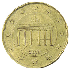 Монета 20 евроцентов 2002 года G Германия (аверс)