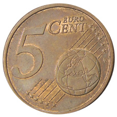 Монета 5 евроцентов 2002 года J Германия (реверс)