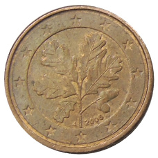 Монета 1 евроцент 2005 года J Германия (аверс)