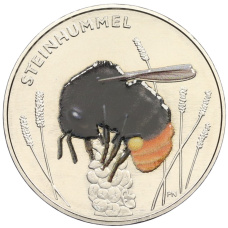 Монета 5 евро 2024 года J Германия «Удивительный мир насекомых — Краснохвостый шмель» (аверс)