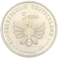 Монета 5 евро 2024 года J Германия «Удивительный мир насекомых — Краснохвостый шмель» (реверс)