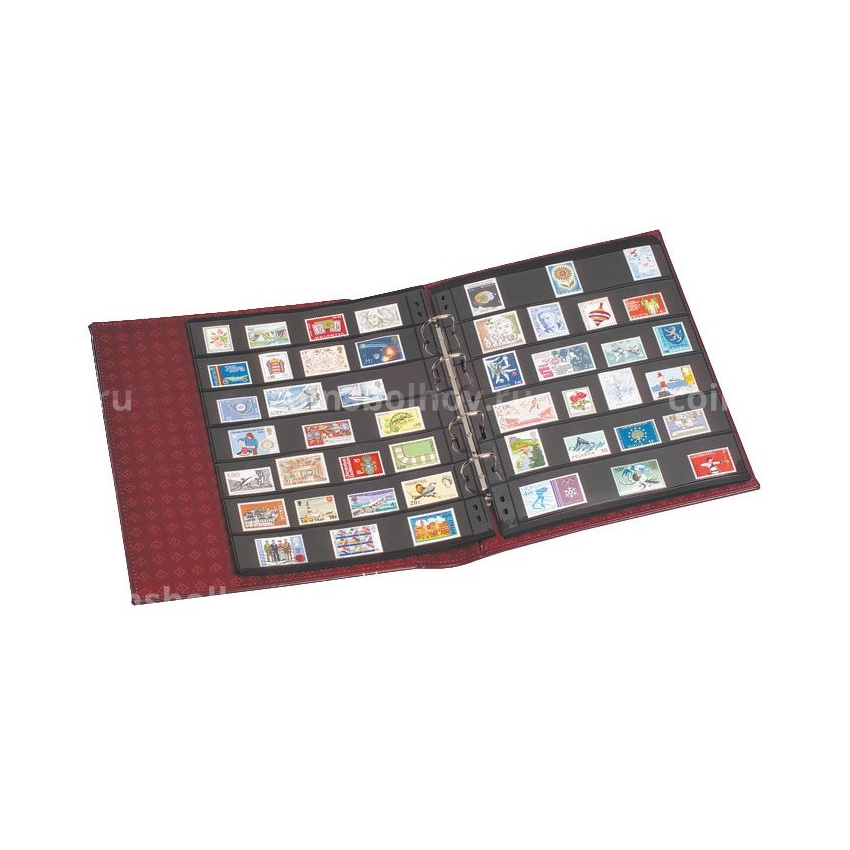 Альбом для монет без листов с защитным шубером формата Optima (Классический дизайн) Красный (LEUCHTTURM 318816) (вид 2)