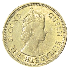 Монета 5 центов 1965 года Гонконг (реверс)