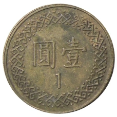 Монета 1 доллар 2008 года Тайвань (реверс)