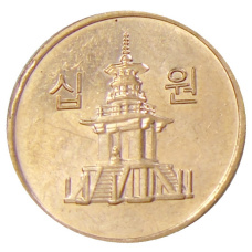 Монета 10 вон 2012 года Южная Корея (реверс)