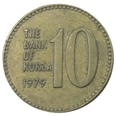 Монета 10 вон 1979 года Южная Корея (аверс)