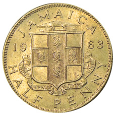 Монета 1/2 пенни 1963 года Ямайка (аверс)