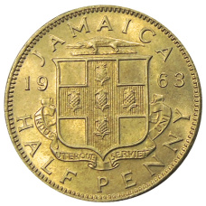 Монета 1/2 пенни 1963 года Ямайка (аверс)