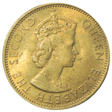 Монета 1/2 пенни 1963 года Ямайка (реверс)