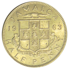 Монета 1/2 пенни 1963 года Ямайка (аверс)