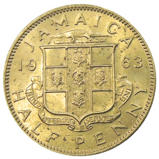Монета 1/2 пенни 1963 года Ямайка (аверс)