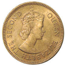 Монета 1/2 цента 1955 года Британские Восточные Карибы (реверс)