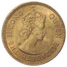 Монета 1/2 цента 1955 года Британские Восточные Карибы (реверс)