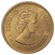 Монета 1/2 цента 1955 года Британские Восточные Карибы (реверс)