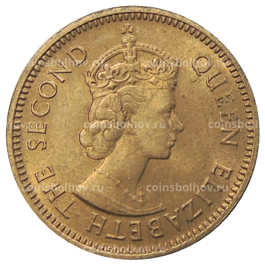 Монета 1/2 цента 1955 года Британские Восточные Карибы (вид 2)