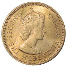 Монета 1/2 цента 1955 года Британские Восточные Карибы (реверс)