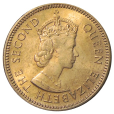 Монета 1/2 цента 1955 года Британские Восточные Карибы (реверс)