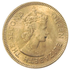 Монета 1/2 цента 1955 года Британские Восточные Карибы (реверс)