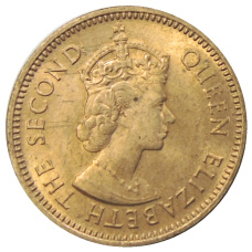 Монета 1/2 цента 1955 года Британские Восточные Карибы (реверс)